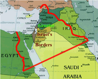 Map showing Israel's true expansion agenda