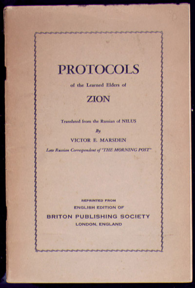 Protocols of Zion Book